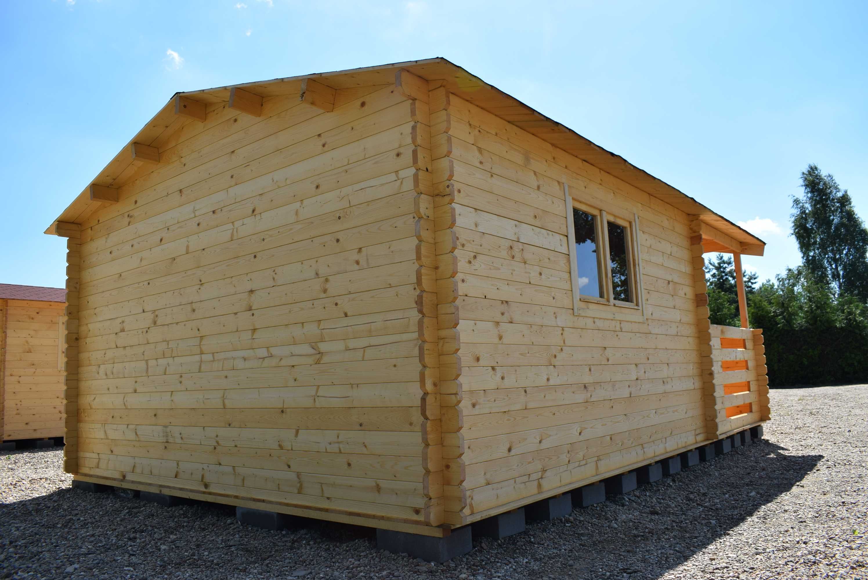 MASYWNY domek letniskowy drewniany +taras*6 x 4*24 m2*ściany aż 34mm