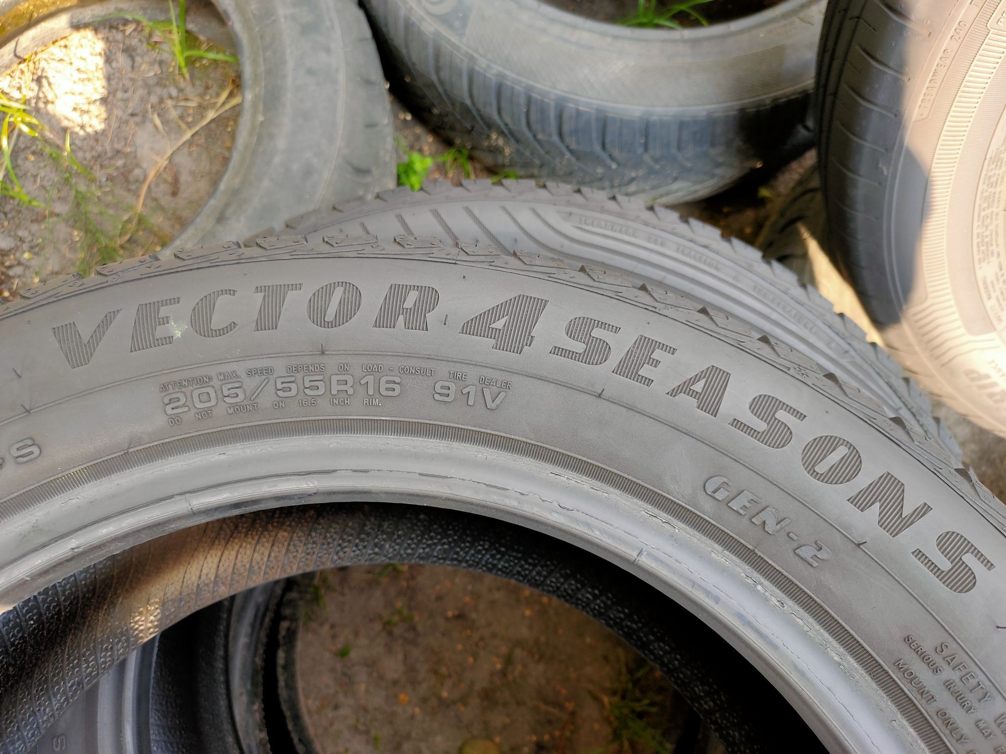 2x205/55R16 91V GoodYear Vector4Season 2015r 7.2mm GWARANCJA ADIGO