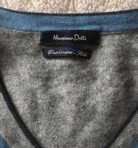 Sweter Massimo Dutti wełna jedwab kaszmir w romby unisex