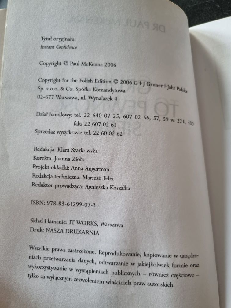 Książka Grunt to Pewność Siebie Paul McKenna