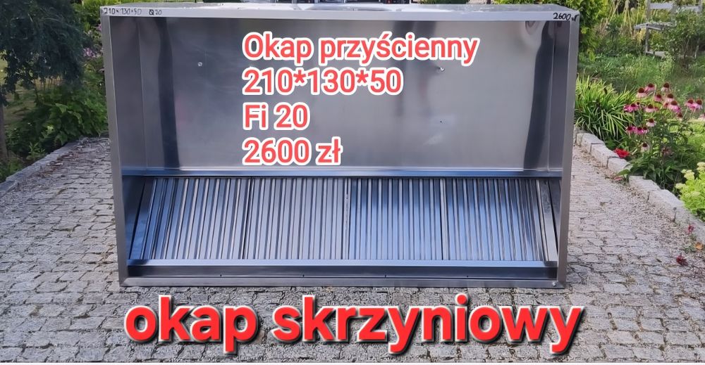 Okap skrzyniowy, okap przyścienny gastronomiczny, Meble gastronomiczne