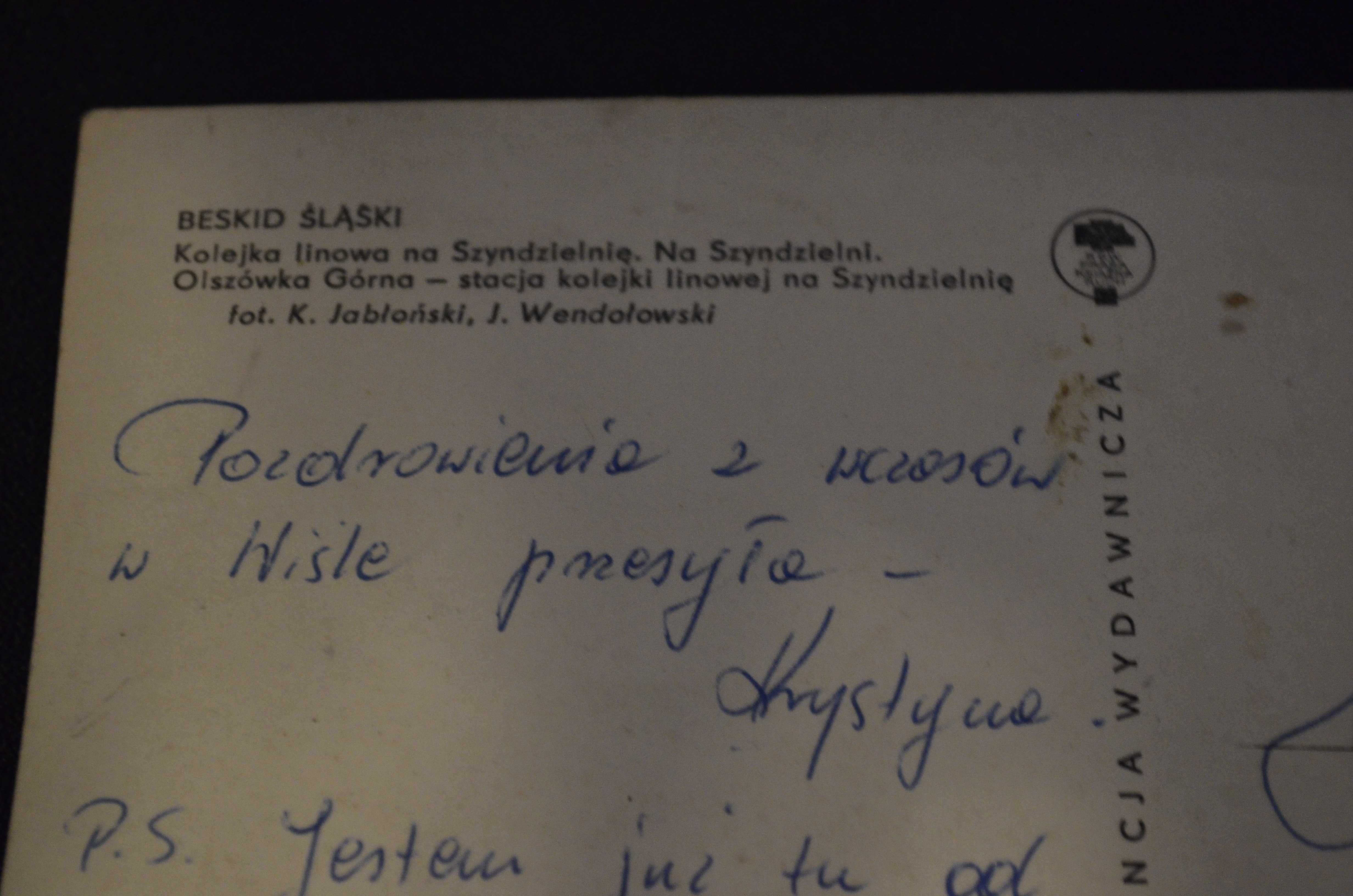 Beskid Śląski Kolejka linowa na Szyndzielnię - pocztówka