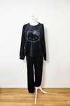 House czarny welurowy dres komplet Hello Kitty cekiny