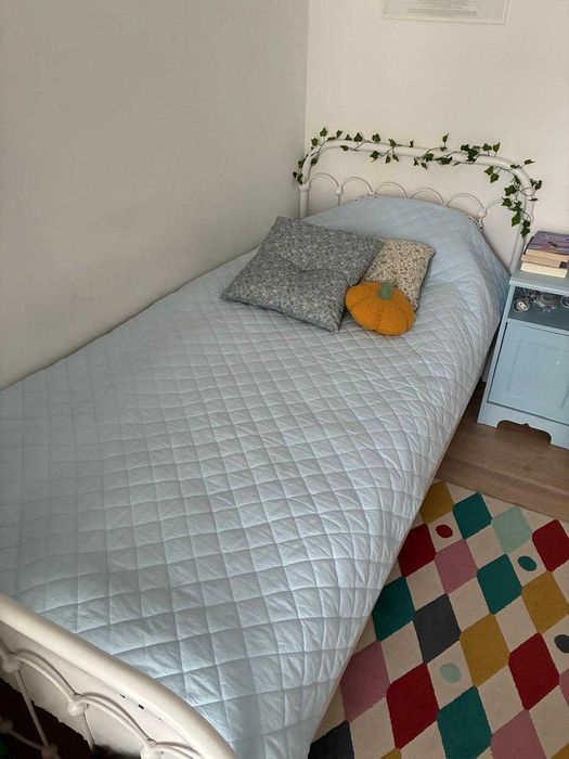 AVIA Łóżko metalowe białe 90x200 FRANCKE ART