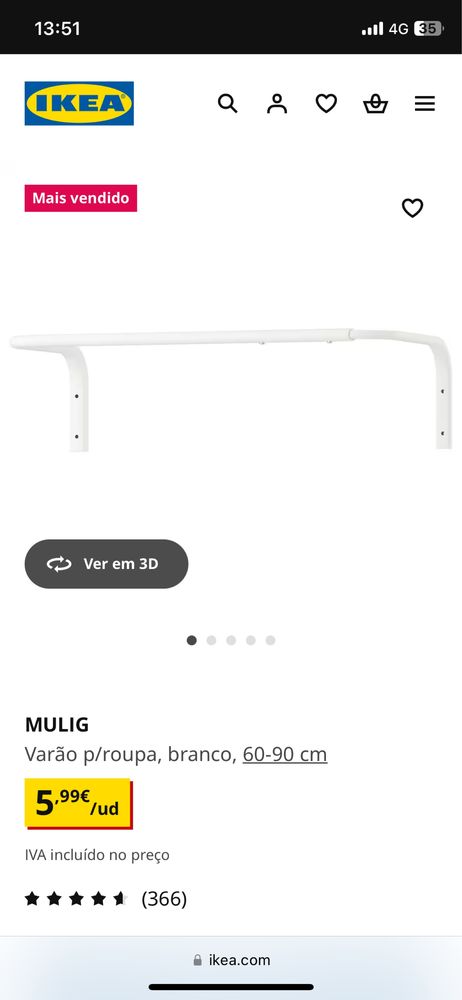 Varão IKEA Mulig