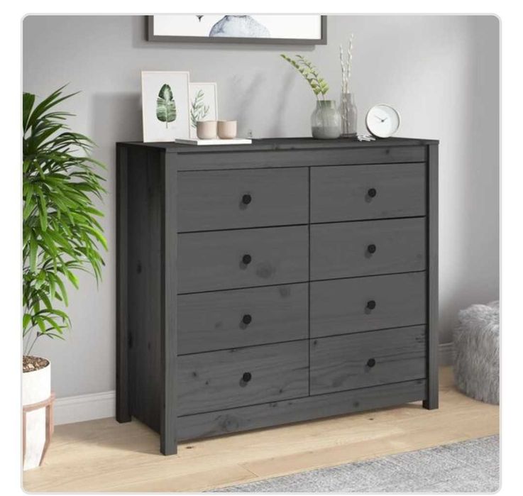 Komoda VidaXL szara grafitowa drewno