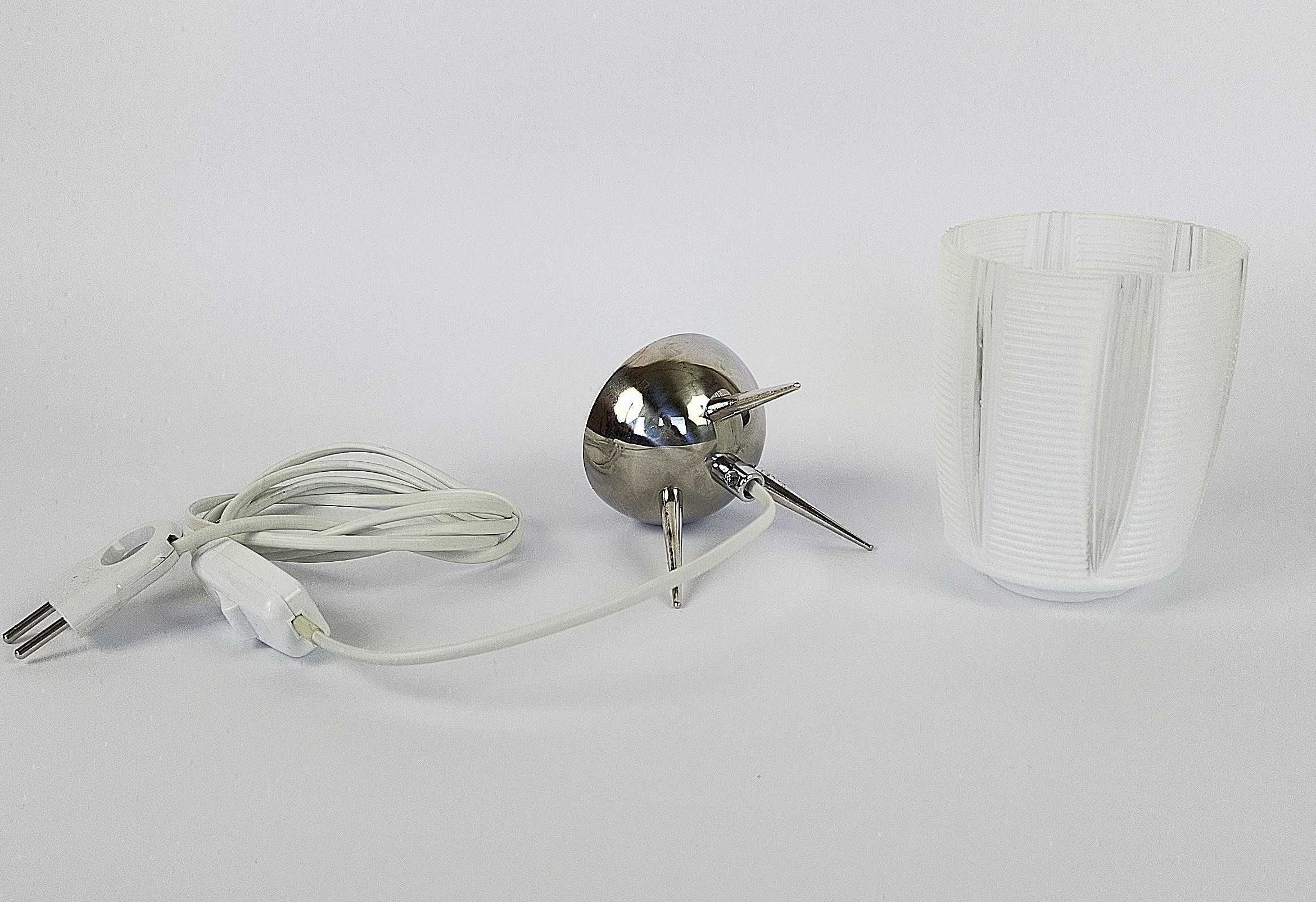 Lampka nocna białe retro vintage space age mid century PRL