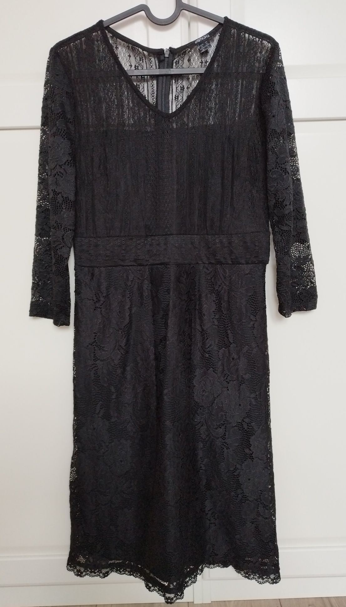 Nowa czarna koronkowa sukienka r. 38
