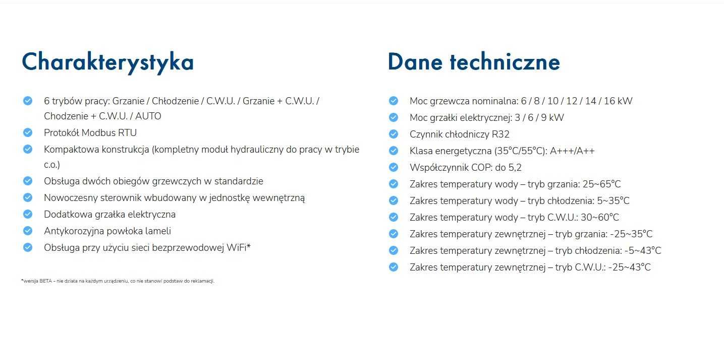 Pompa Ciepła KAISAI 16 kW SPLIT + 240L, Al in ONE - od ręki - PROMOCJA