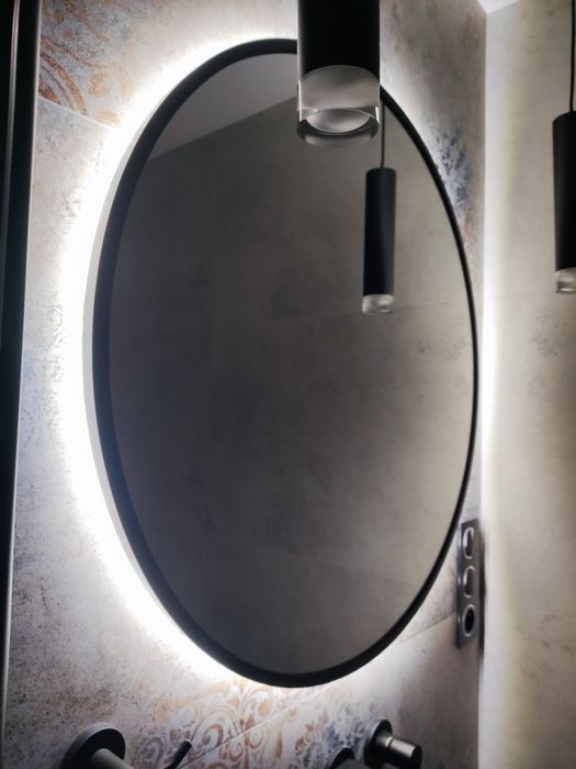 Nowe lustro okrągłe LED 80cm z drobrą wadą produkcyjną, 4000k