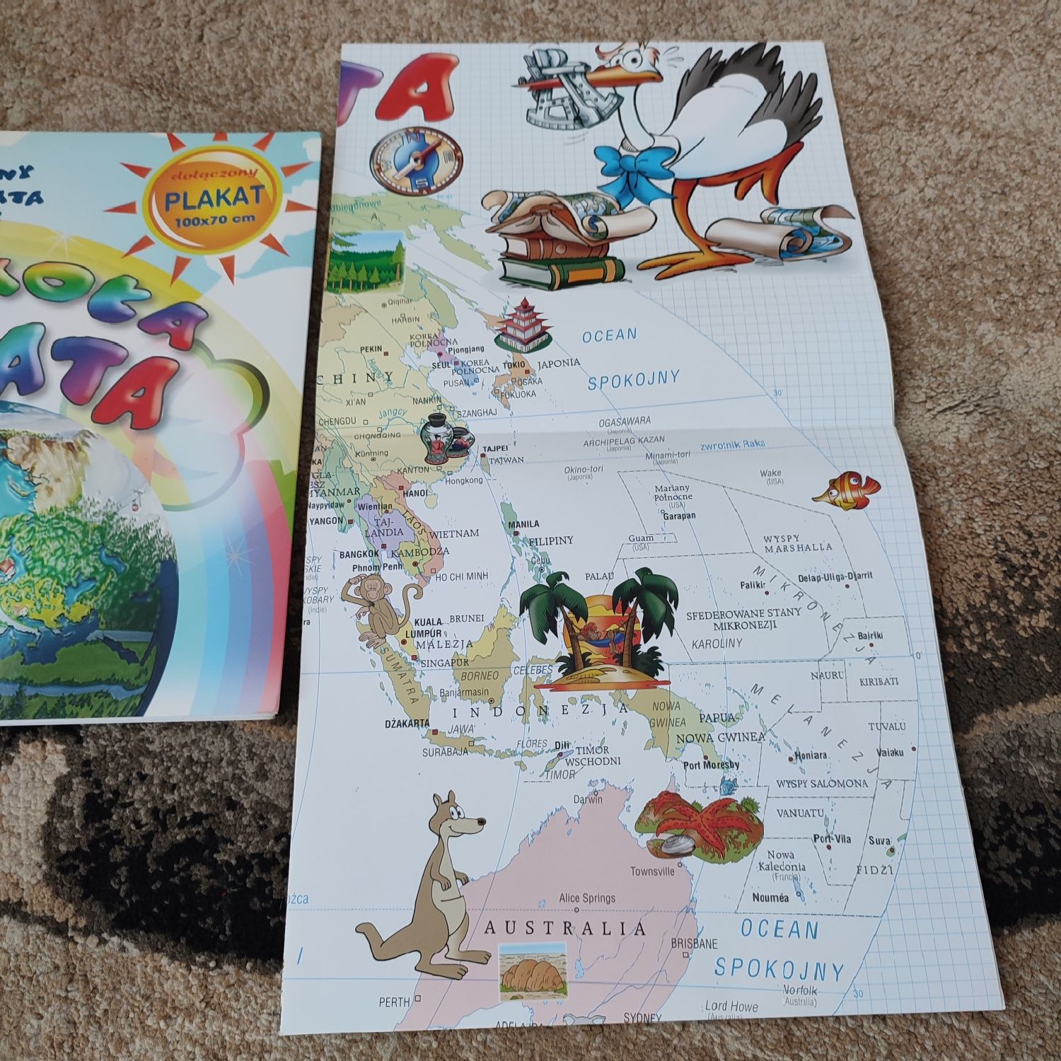 Ilustrowany atlas świata+ mapa