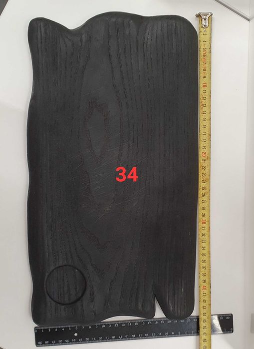 Дошка дерев'яна сервірувальна, обпалена, чорна, 45*24*3 см, для подачі