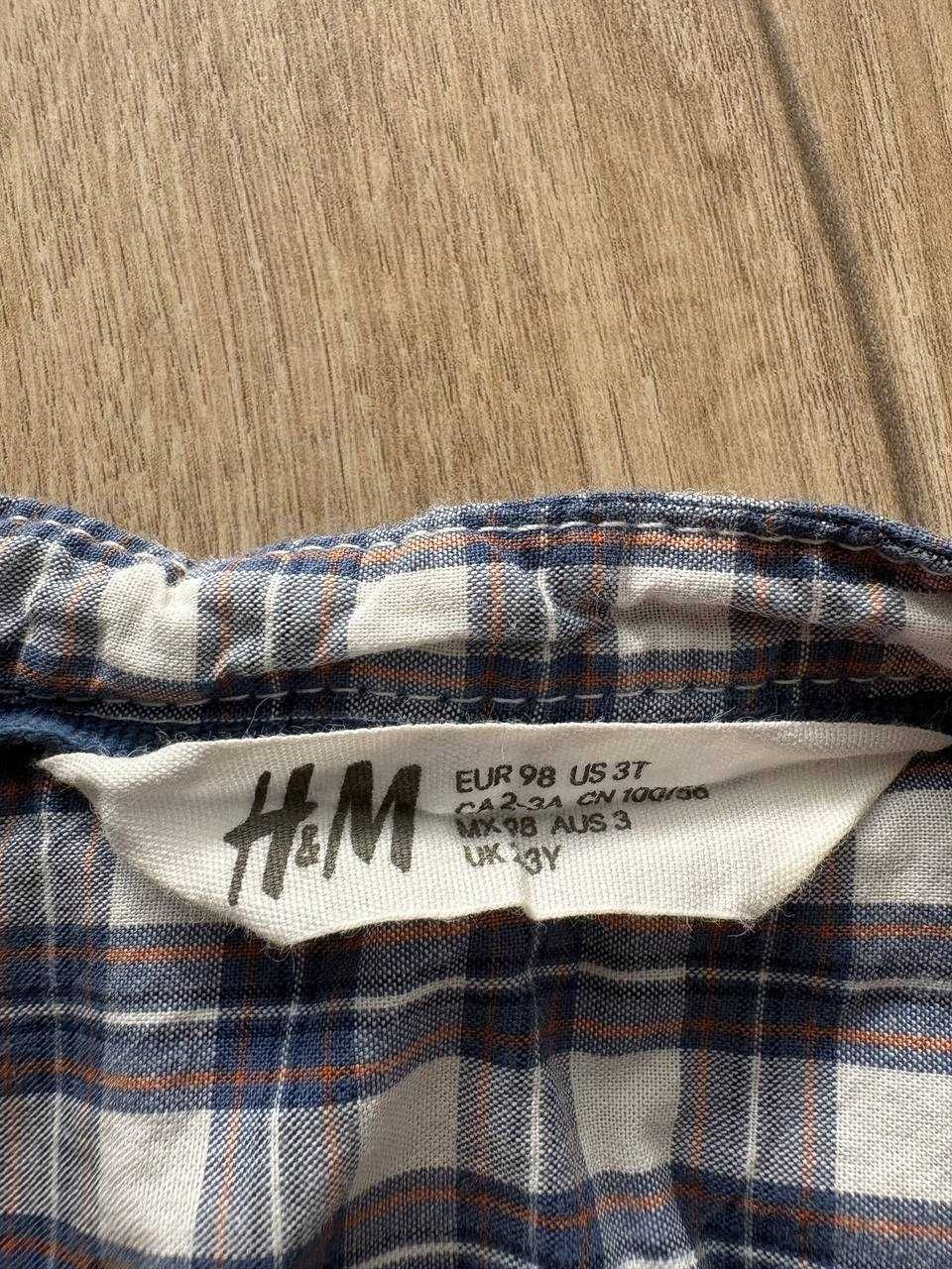 Koszula z krótkim rękawem w kratkę H&M, r. 98 (2-3 lata)