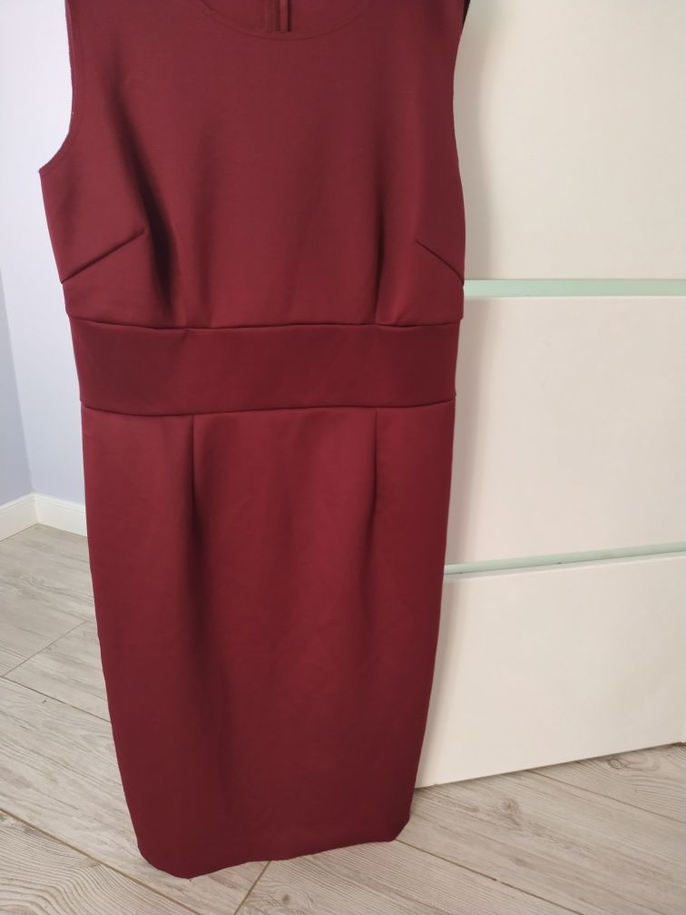 Bonprix wiśniowa sukienka slimowana 40 XL
