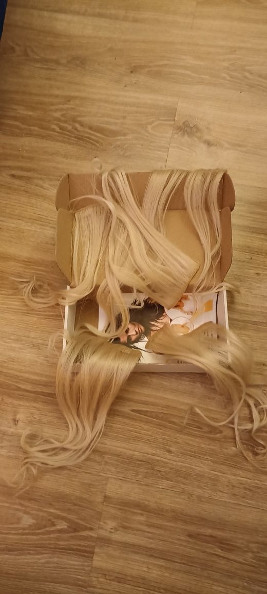 Włosy blond clip on nowe