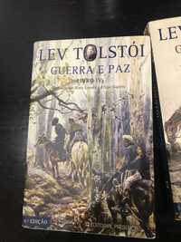 Guerra e Paz Léon Tolstói Obra Livros 1,2,3,4. Cada se preferir a 15€