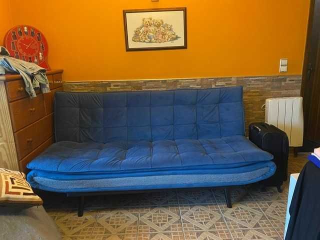 Sofá cama em tecido