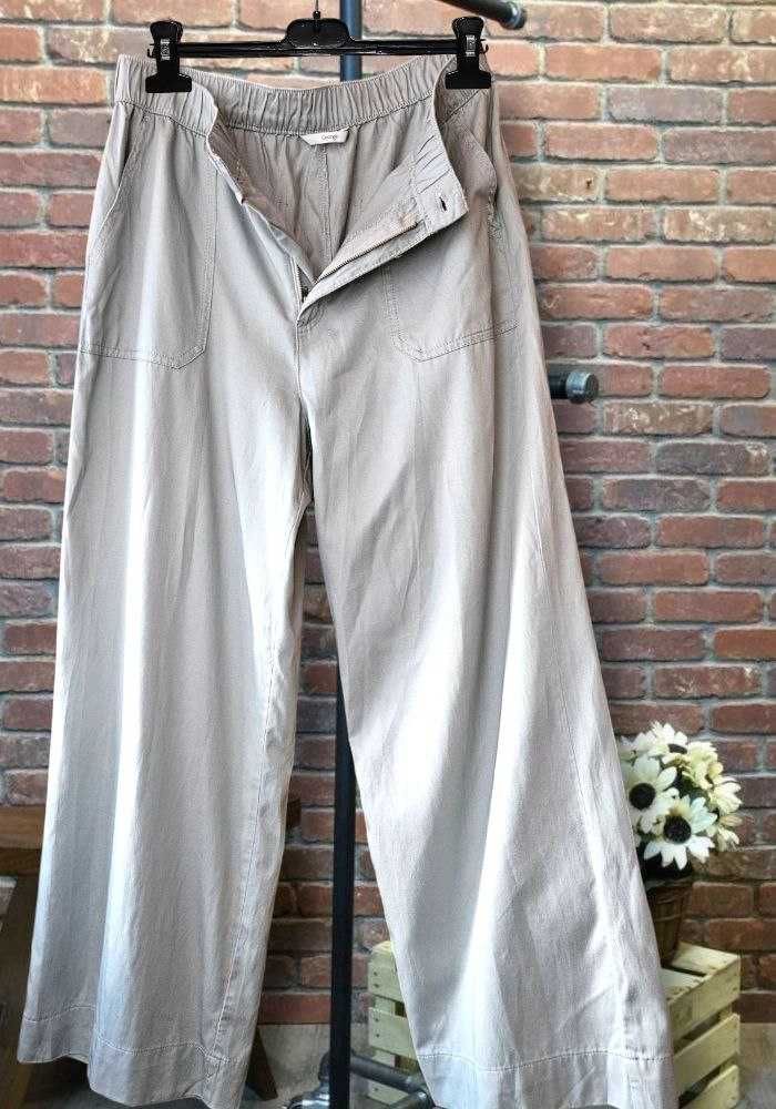 Широкие серо-голубые брюки с высокой посадкой George, р. L/XL