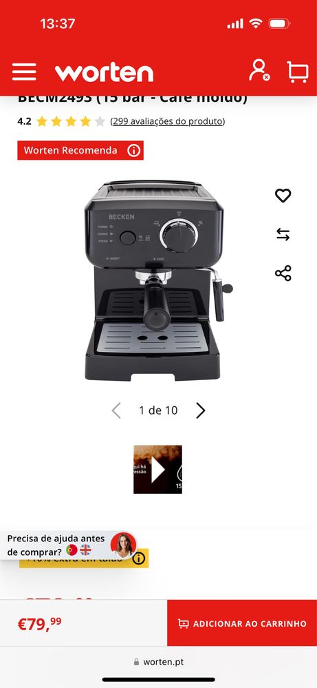 Maquina de cafe becken usada