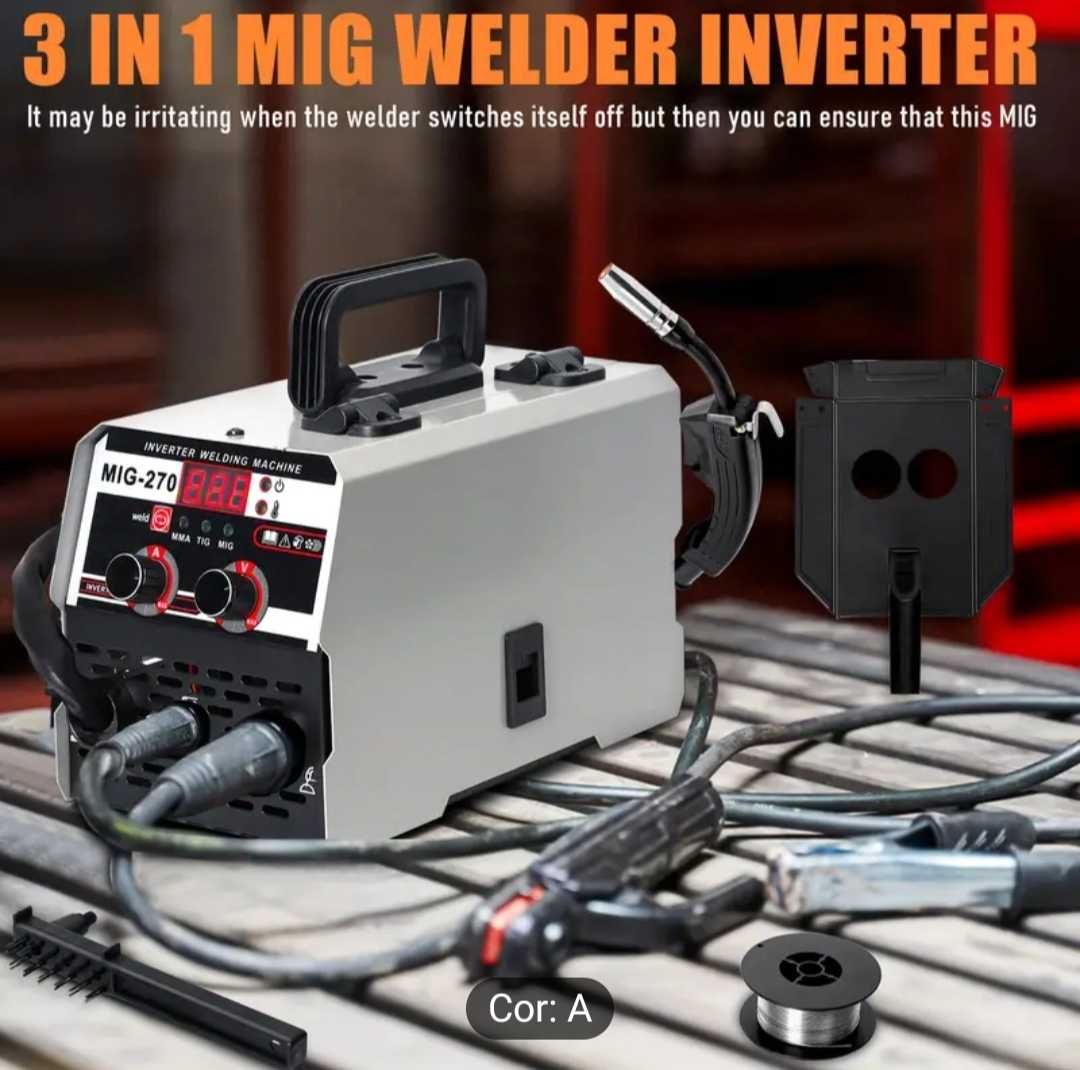 Maquina de Soldar Inverter MIG 3 em 1 MIG-270