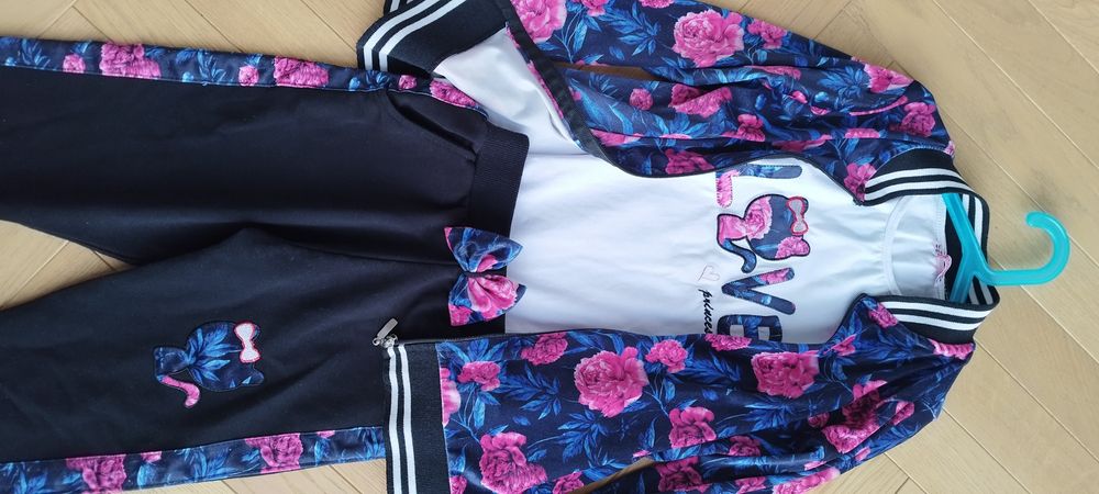 Dres welurowy bawełniany kwiaty róże kotek czarny malinowy bluza