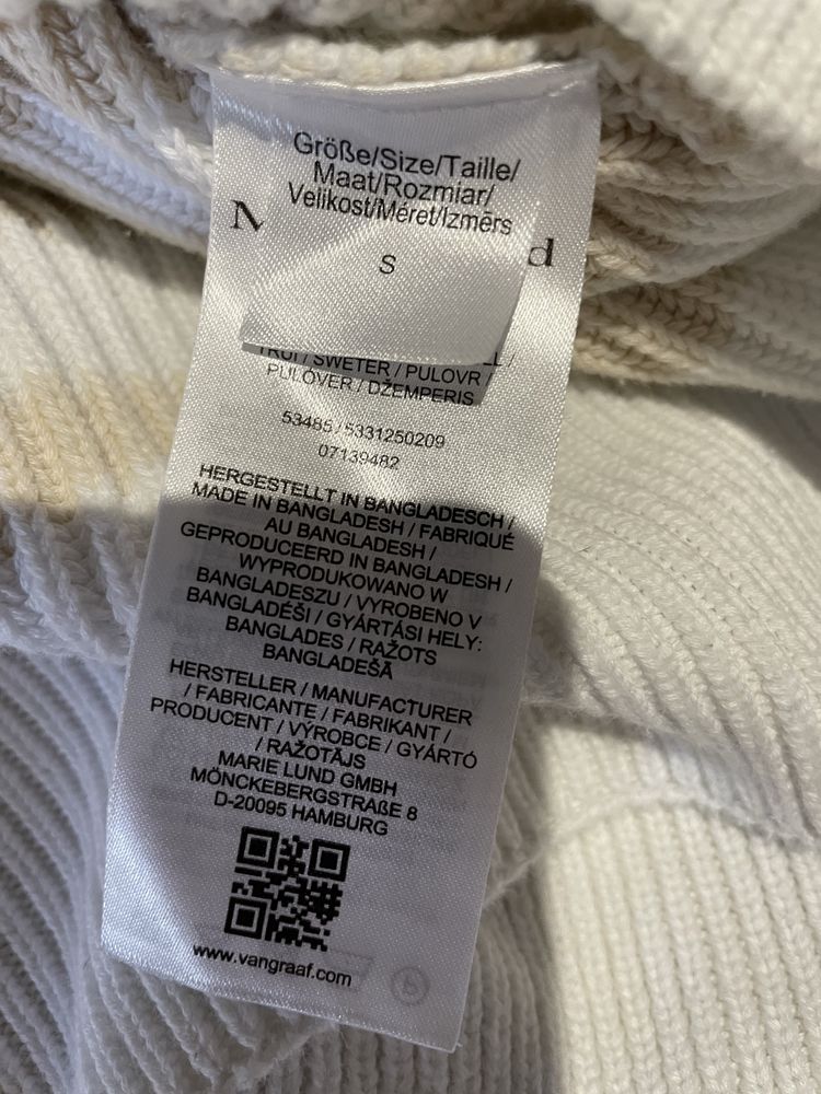 Sweter Marie Lund Copenhagen beżowe paski prążki