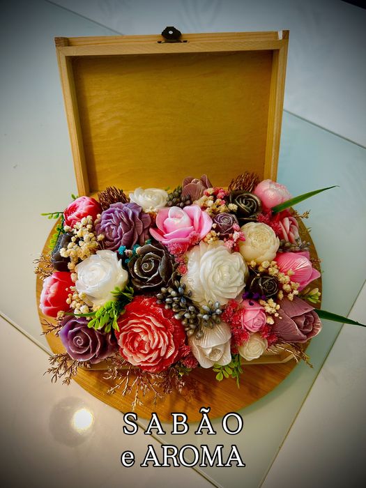 Flores feitas em sabão
