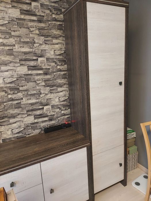 Zestaw mebli Monaco komoda, słupek, szafa, stół