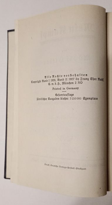 Militaria de Trincheira Adolfo Hitler Mein Kampf a Minha Luta 1937