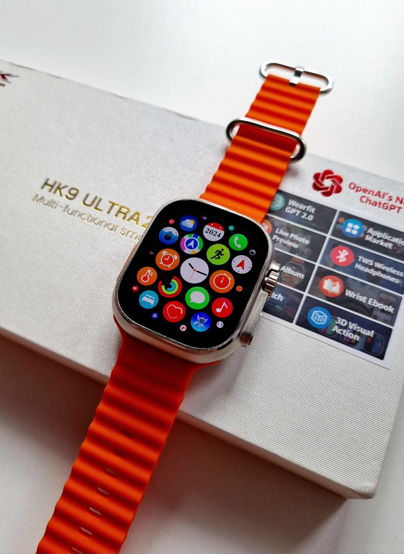 Smartwatch nowy pomarańczowy pasek