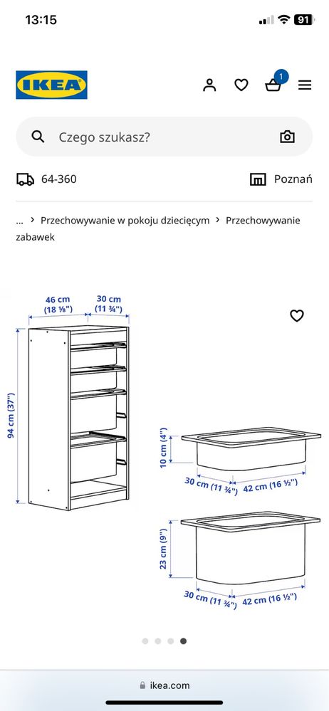 Regał z pojemnikami Ikea