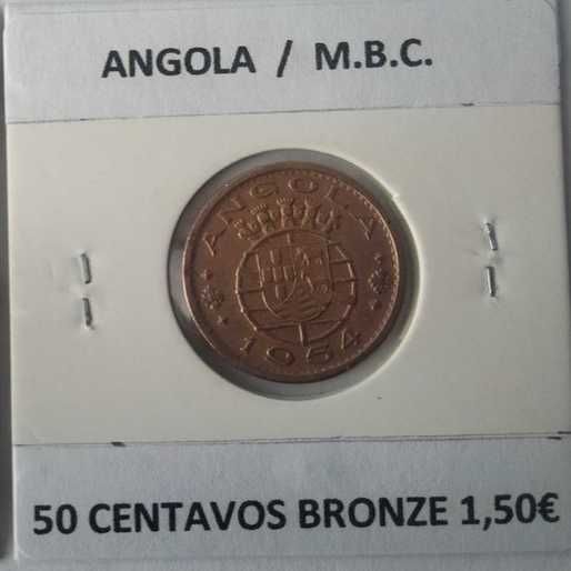 Moedas Portuguesas de 50 Centavos da Ex Colónia Ultramarina de Angola