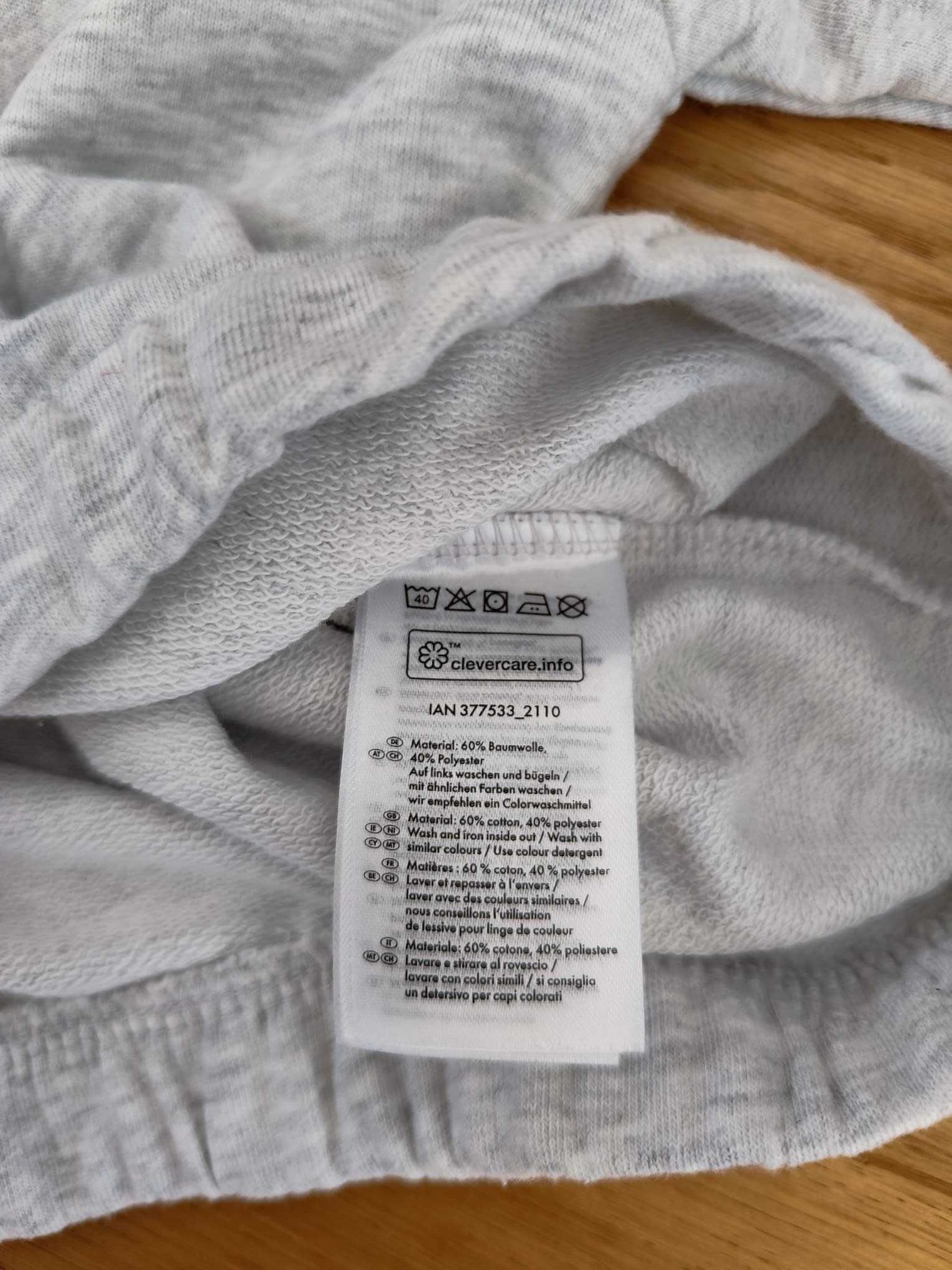 Nowa dziewczęca szara bluza z kapturem 146 152 hoodie