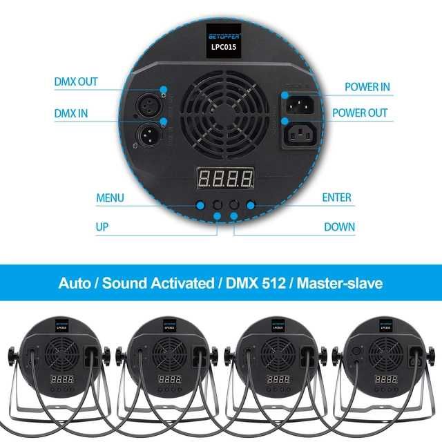 BETOPPER 160W LED Par 54x3W Rgbw DMX oświetlenie światła dyskotekowe