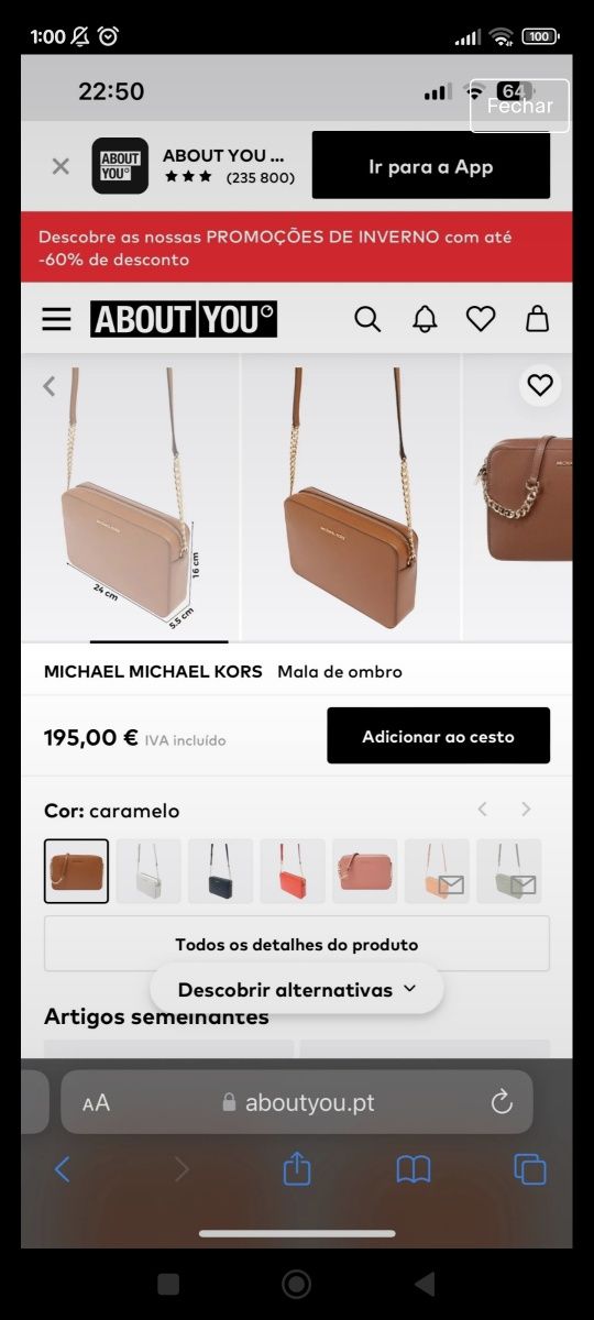 Mala tiracolo original Michael Kors muito bom estado