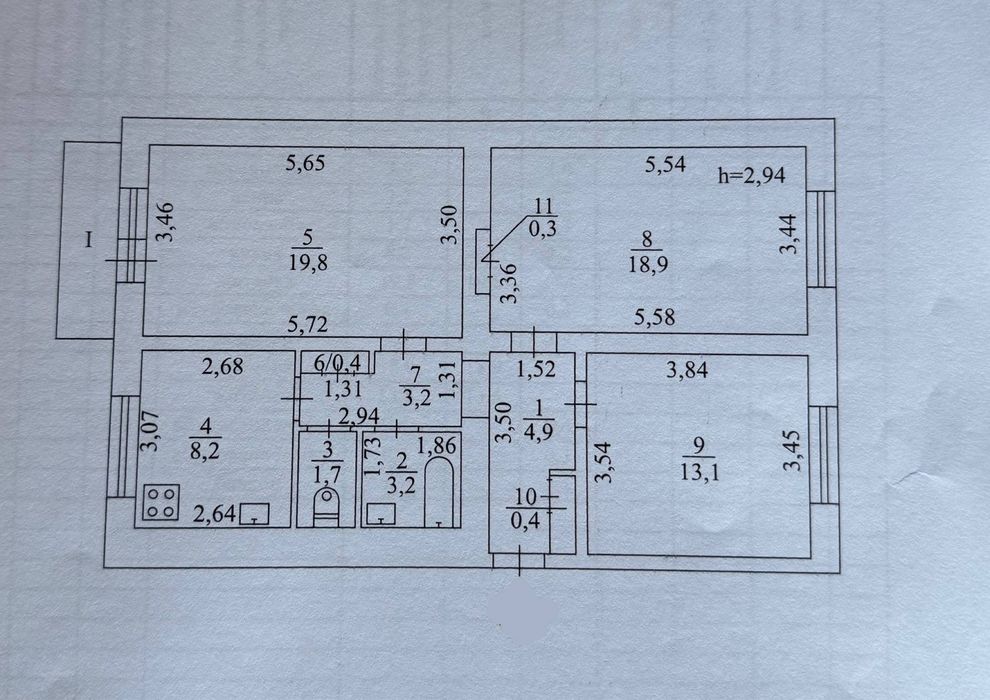 Трикімнатна сталінка в центрі