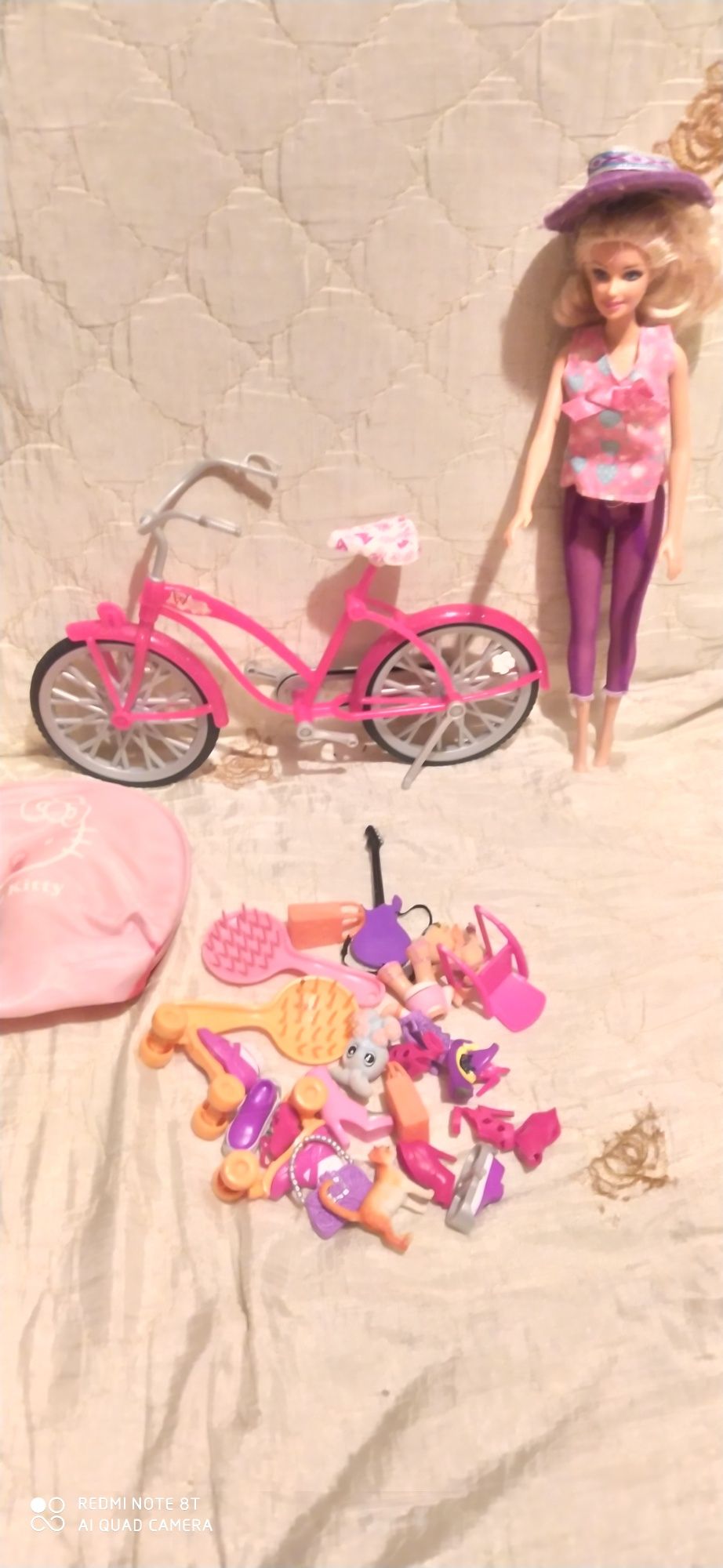 Lalka barbie z rowerem i akcesoriami 8 zł wyprzedaż