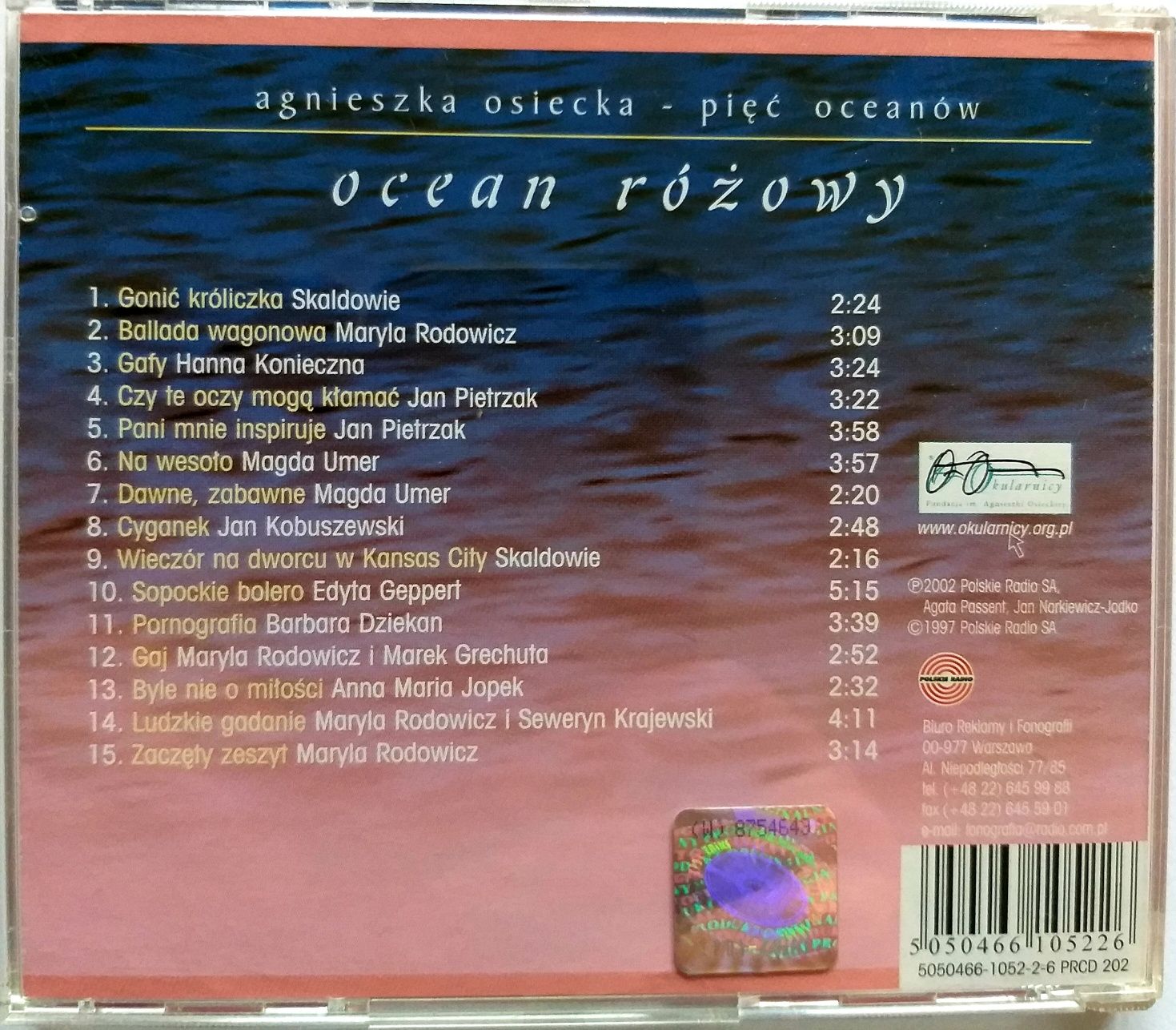 Agnieszka Osiecka Pięć Oceanów - Ocean Różowy 2002r Maryla Rodowicz
