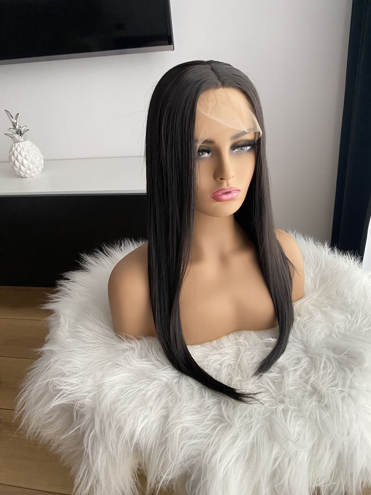 Peruka ciemny brąz 55 cm lace front