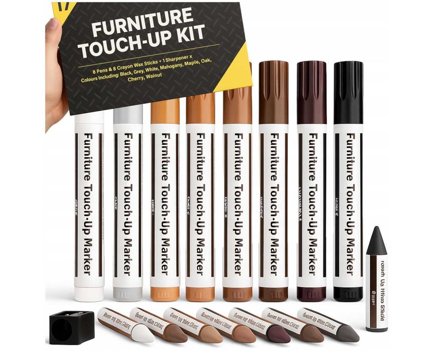 Zestaw XL Naprawczy Markery do Rys Naprawy Paneli Mebli Drzwi + Wosk