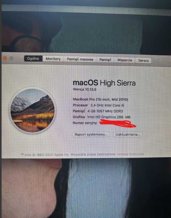 MACBOOK Apple HIGH SIERRA 15,4 " Intel Core i5 4 GB / 320 GB