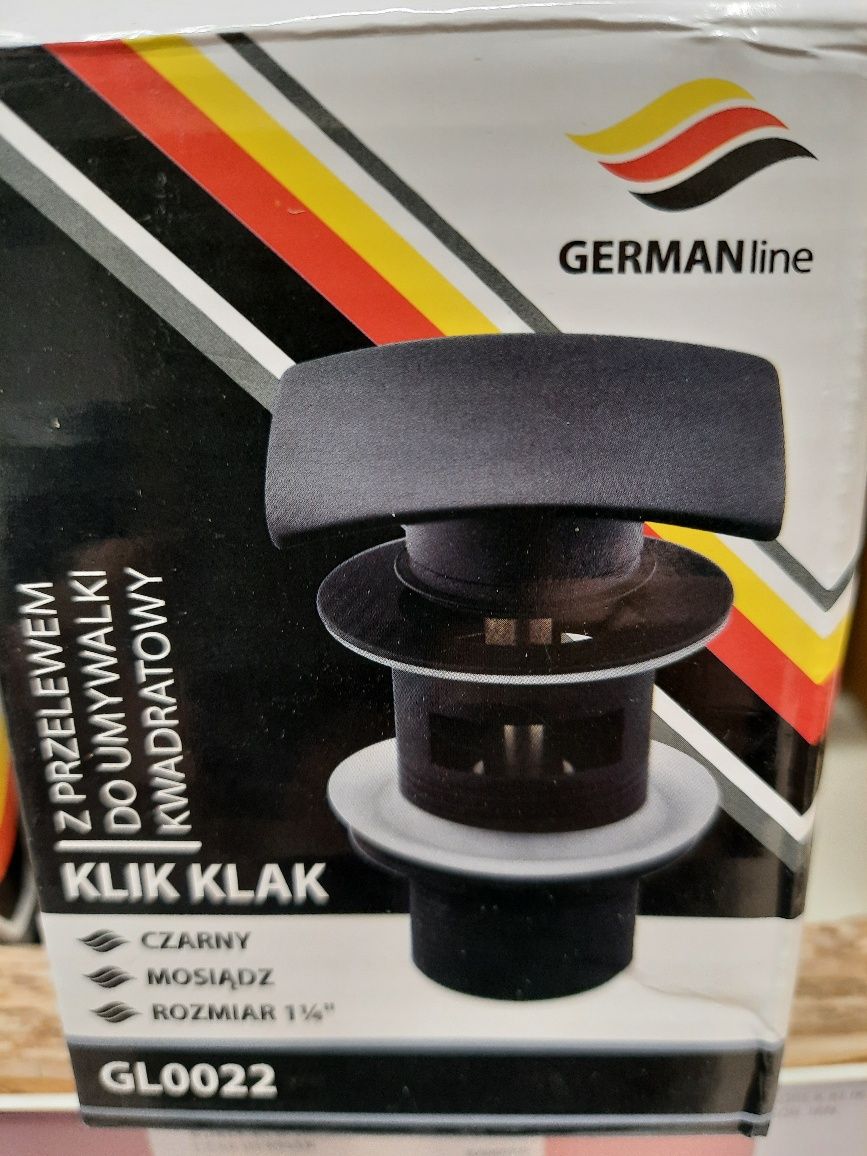 Korek do umywalki Klik Klak czarny nowy.