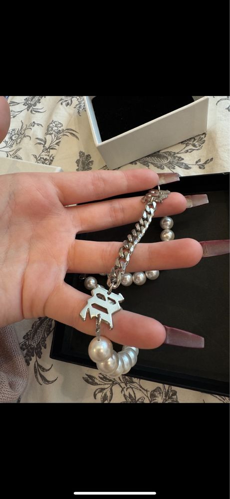 Srebrny perłowy choker MISBHV