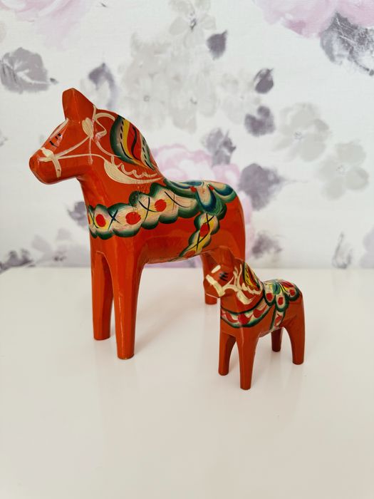 skandynawski drewniany koń,konik,Nils Olsson Dala,antyk,vintage,retro