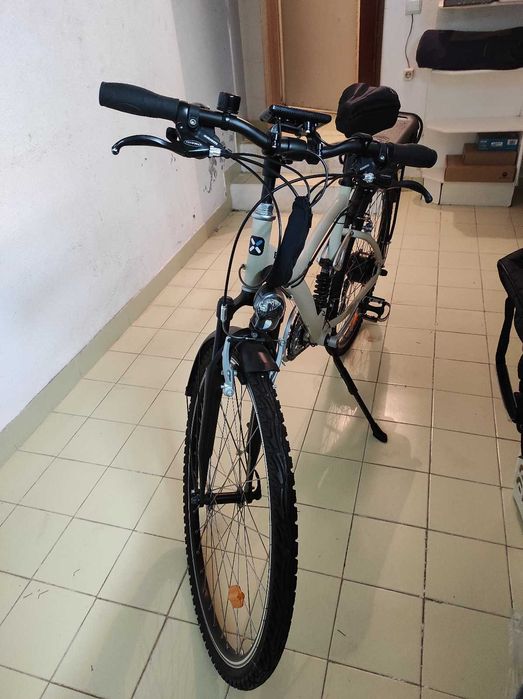 Bicicleta elétrica polivalente original 700 castanho BTWIN