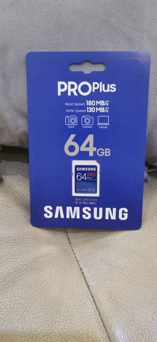 Karta pamięci SAMSUNG Pro Plus SDXC 64GB, nowa, oryginalnie zapakowana