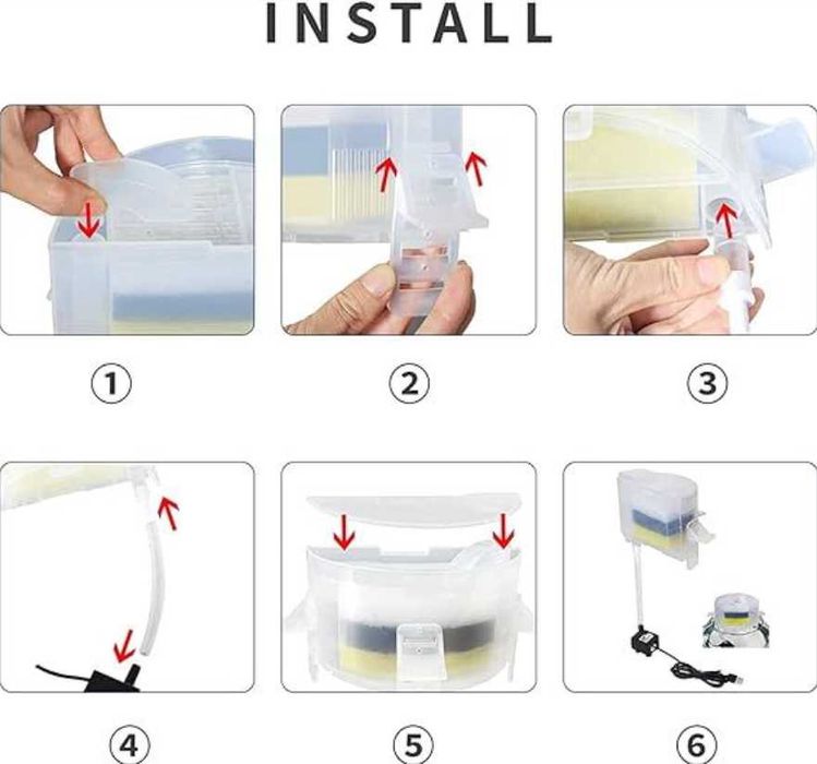 Акваріумний напівкруглий фільтр UPETTOOLS з водяним насосом.