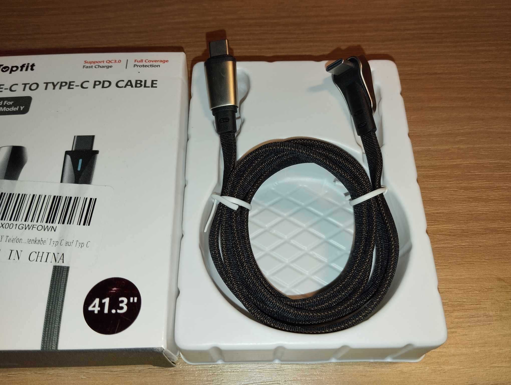 Kabel TOPFIT - USB-C - USB-C - TESLA - 1 metr