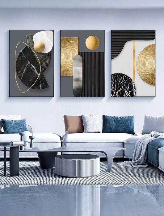 Conjunto de 3 peças - Pintura de parece em poliester para Decoração
