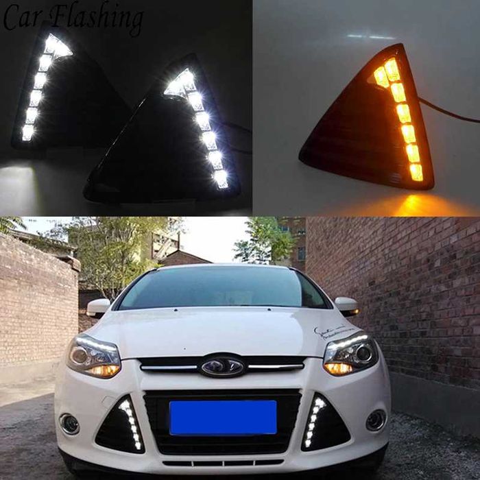 Штатные ходовые огни Ford Focus 3  ДХО DRL туманки для Форд Фокус 3
